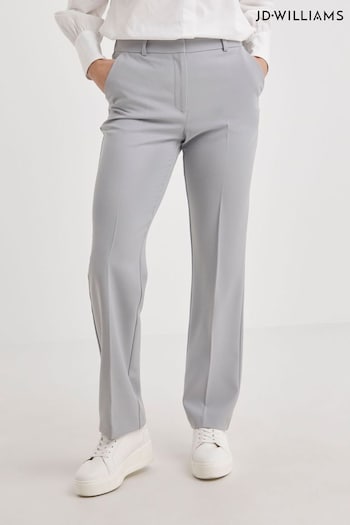 JD Williams Light Grey Straight Leg Trousers (M27686) | £28