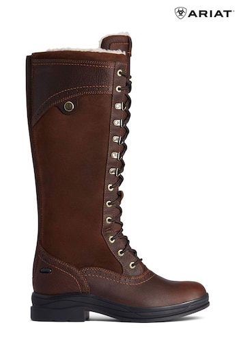 Ariat Brown Wythburn Tall Waterproof Lace Up Tips Boots (M27799) | £220