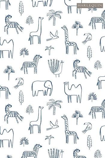 Harlequin Blue Funky Jungle Wallpaper Children's Wallpaper (M27823) | £39