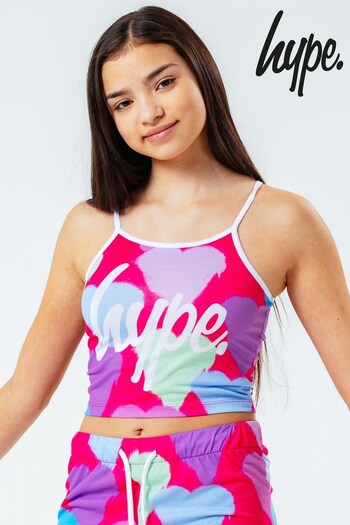 Hype. Kids Pink Spray Heart Cami Top (M27921) | £18
