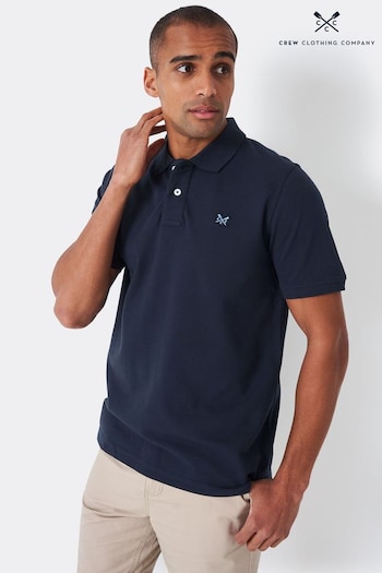 Crew zip-detail Clothing Company Navy Ocean Polo Shirt (M29543) | £39