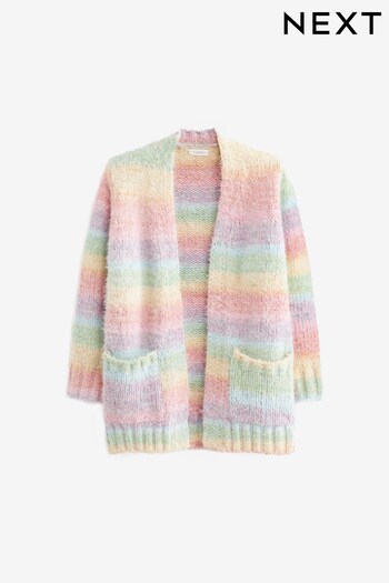 Rainbow Fluffy Long Cardigan (3-16yrs) (M29570) | £17 - £22