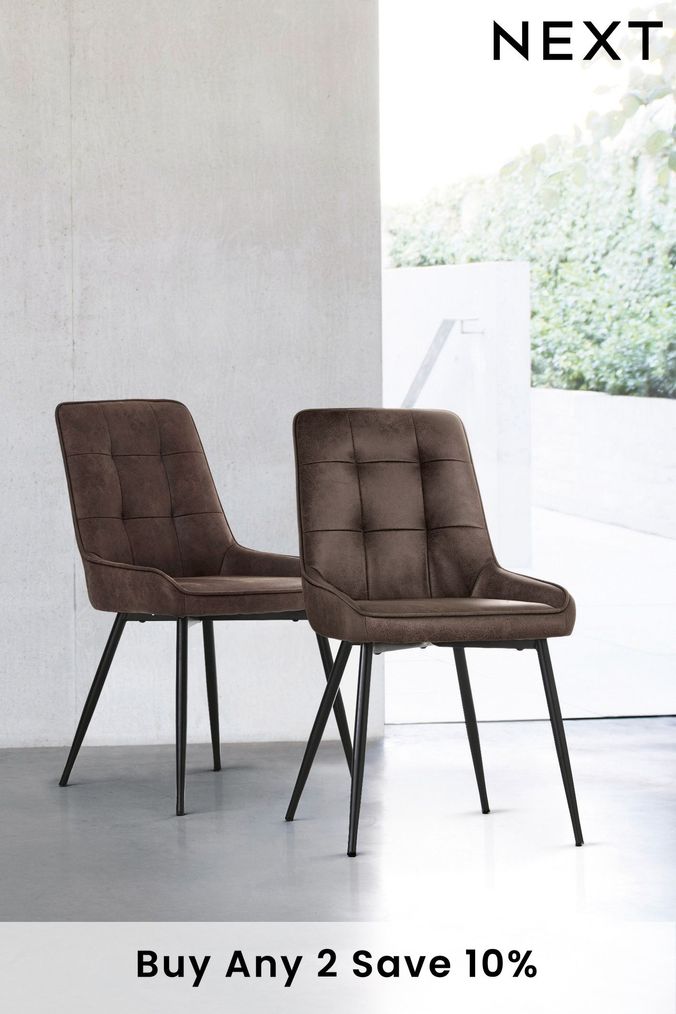 Faux leather dining chairs next store