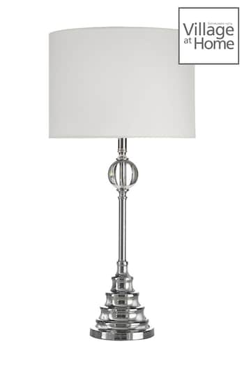 Village At Home Silver Layla Crystal Table Lamp (M29714) | £152