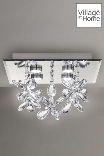 Village At Home Silver Verity Ceiling Light (M29720) | £152