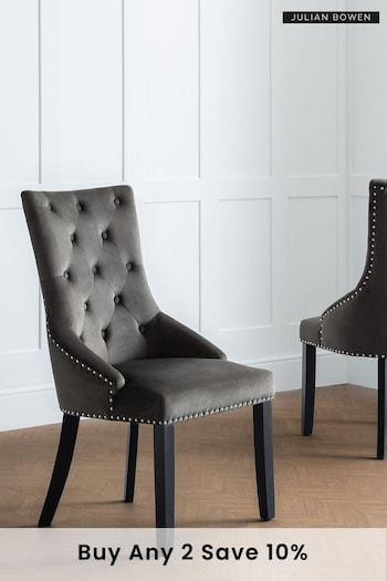 Julian Bowen Set of 2 Grey Veneto Knockerback Chairs (M29938) | £340