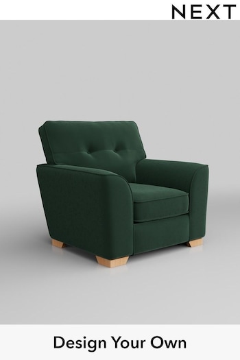 Plush Velvet Easy Clean/Bottle Green Stamford Buttoned Back (M30960) | £499 - £3,250