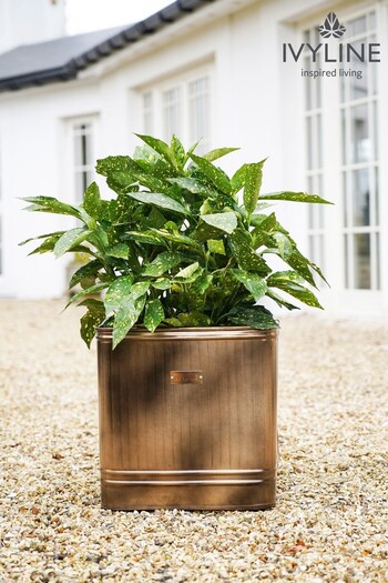 Ivyline Copper Small Outdoor Hampton Rectangular Metal Planter (M31073) | £100