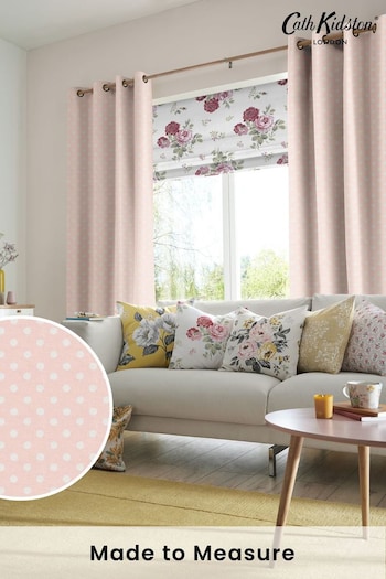 Cath Kidston Pink Button Spot Made To Measure Curtains (M32028) | £91