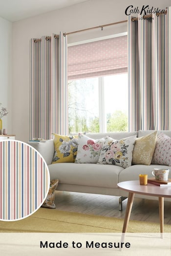 Cath Kidston Cream Mid Stripe Made To Measure Curtains (M32035) | £91
