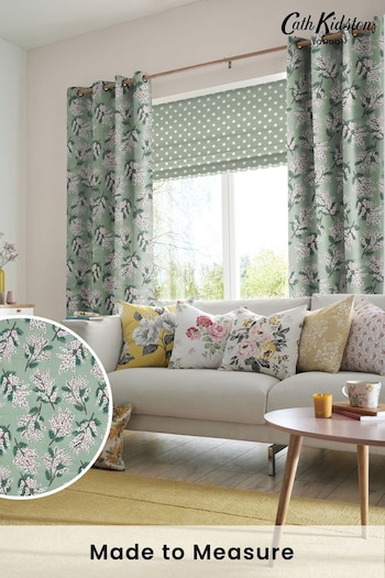 Cath Kidston Green Mimosa Flower Made To Measure Curtains (M32037) | £91