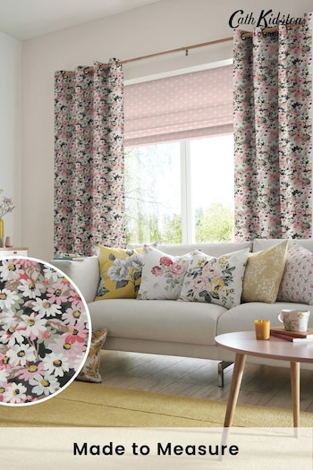 Cath Kidston Grey Painted Daisy Made To Measure Curtains (M32038) | £91