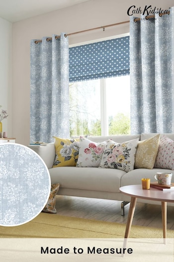 Cath Kidston Grey Washed Rose Made To Measure Curtains (M32044) | £91
