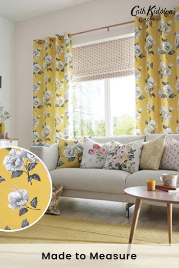 Cath Kidston Yellow Wild Poppies Made To Measure Curtains (M32046) | £91