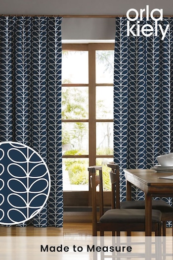 Orla Kiely Blue Linear Stem Made To Measure Curtains (M32073) | £91