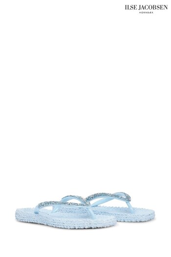 Ilse Jacobsen Hornbaek Flip Flops With Glitter In Bluebell (M32880) | £33