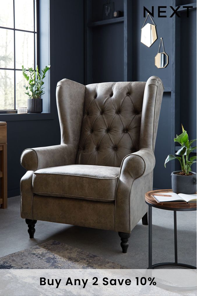 Leather wingback chair next new arrivals