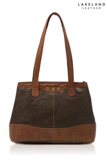 Lakeland Leather Hartsop Contrast Leather Shopper Bag In Brown (M34287) | £70