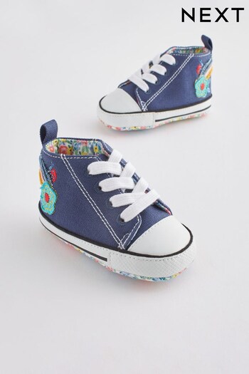 Navy Blue High Top Baby Trainers (0-24mths) (M35622) | £8
