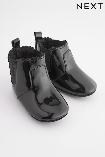 Black Patent Baby Chelsea Boots (0-24mths) (M35850) | £10