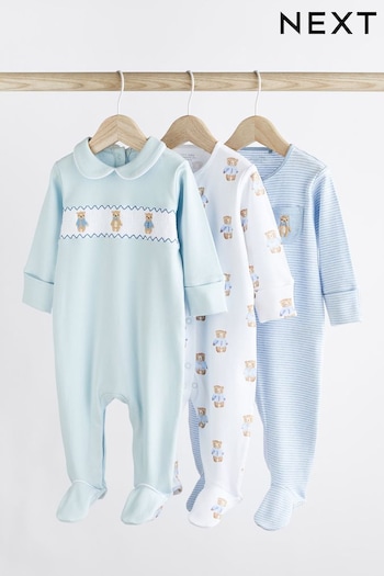 Blue Bear Baby Sleepsuits 3 Pack (0-2yrs) (M35891) | £20 - £22