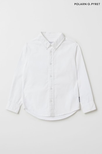 Polarn O Pyret White Organic Cotton Oxford Shirt (M36162) | £30 - £32