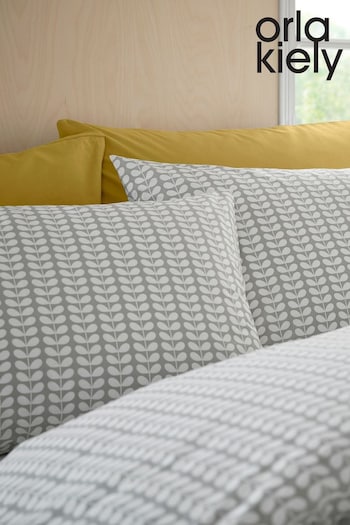 Orla Kiely Set of 2 Grey Tiny Stem Pillowcases (M36704) | £22