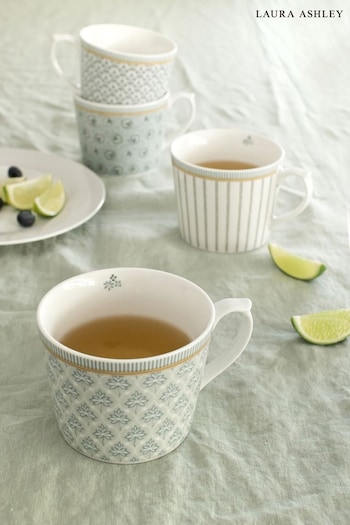 Laura Ashley Set of 4 White Tea Collectables Set of 4 Mugs (M36966) | £50