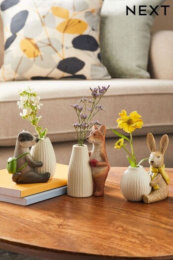Set of 3 Multi Woodland Animal Mini Vases (M37058) | £30