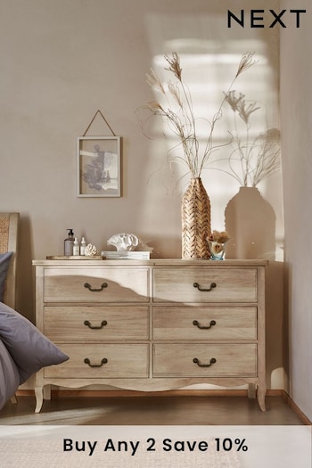 Natural Madeline Mango Wood 6 Drawer Chest of Drawers (M37192) | £725