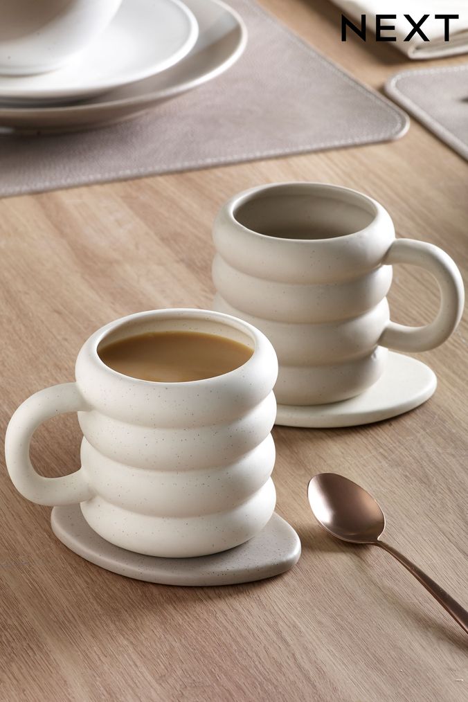 Set of 2 Natural Speckle Mugs (M37219) | £12
