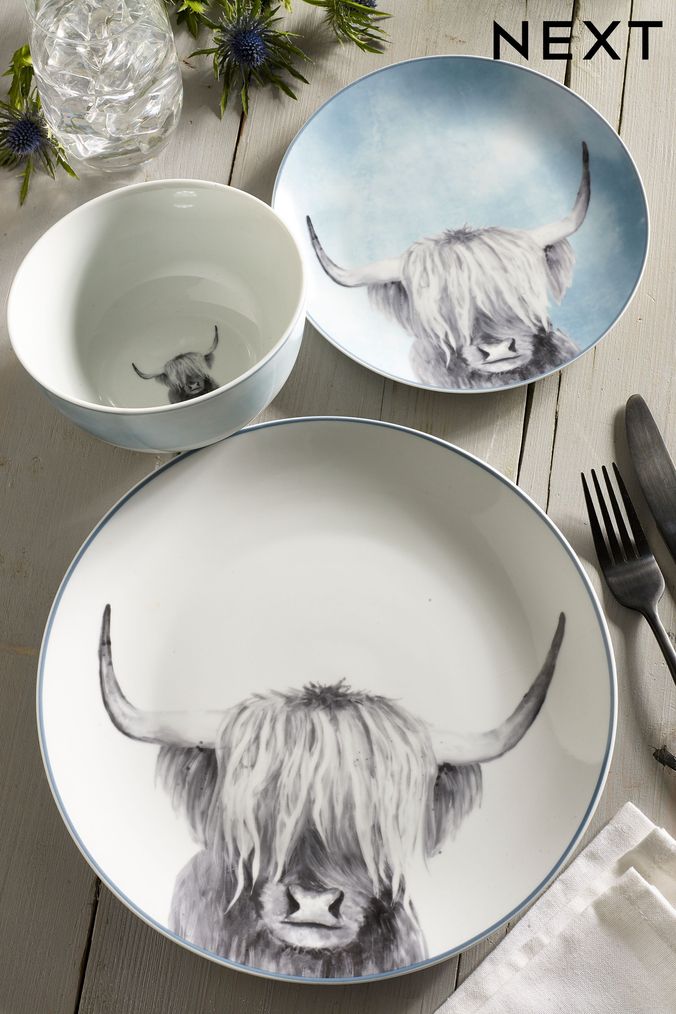 Teal Blue Hamish 12 Piece Dinner Set (M37224) | £40