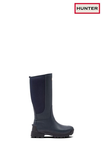 Hunter Blue Balmoral Hybrid Tall Wellies (M37287) | £185