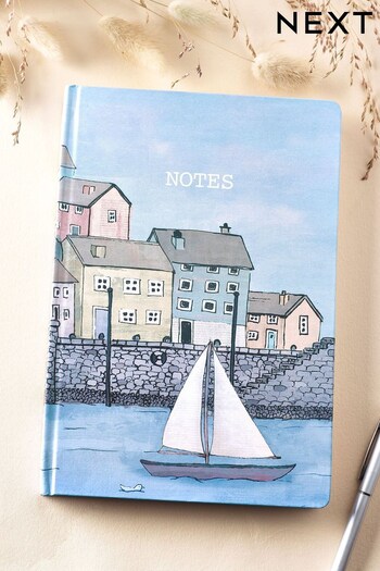 Blue Boat Scene A5 Notebook (M37395) | £5