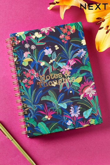 Navy Tropical Floral A5 Notebook (M37413) | £5