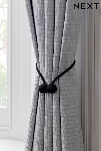 Black Magnetic Curtain Tie Backs Set of 2 (M37544) | £10