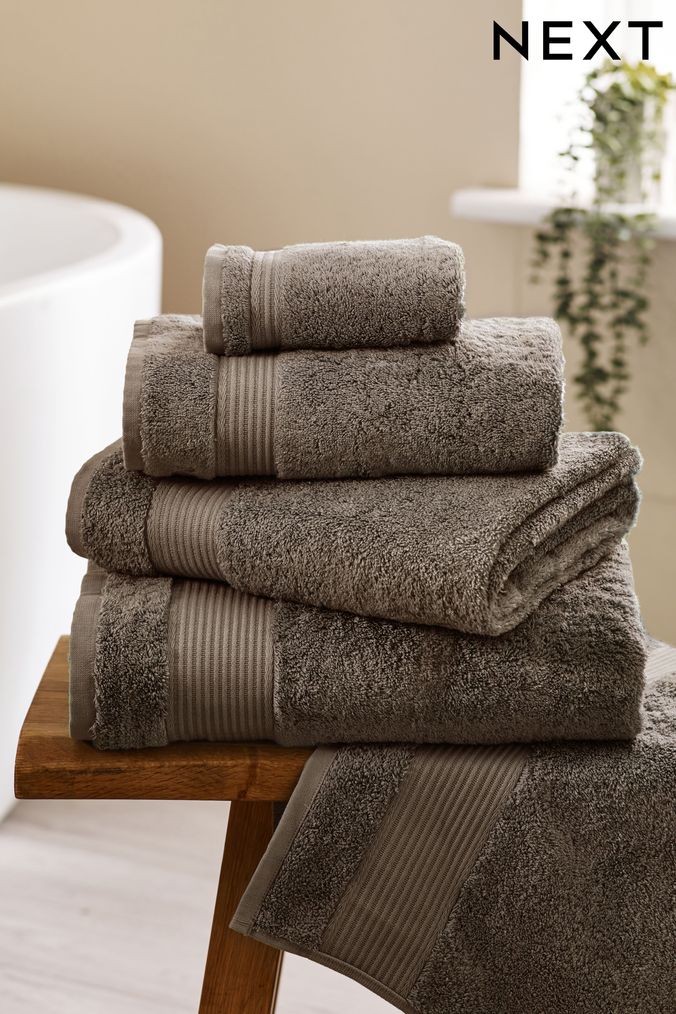 Grey and 2025 brown towels