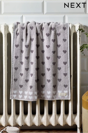 Grey Hearts Towel (M37573) | £8 - £18