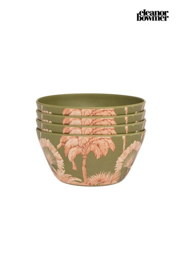 Eleanor Bowmer Set of 4 Green Palm Bowls (M37649) | £15