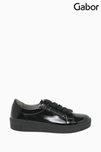 Gabor Wisdom Black Patent Casual Shoes (M37965) | £90