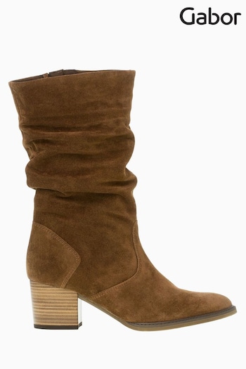 Gabor Brown Ramona Whiskey Suede Mid Leg Boots (M37969) | £135