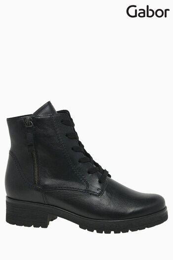 Gabor Black Zane Leather Ankle Boots (M37977) | £100