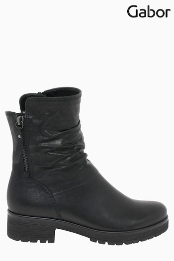 Gabor Zola Black Leather Ankle Boots (M37979) | £120