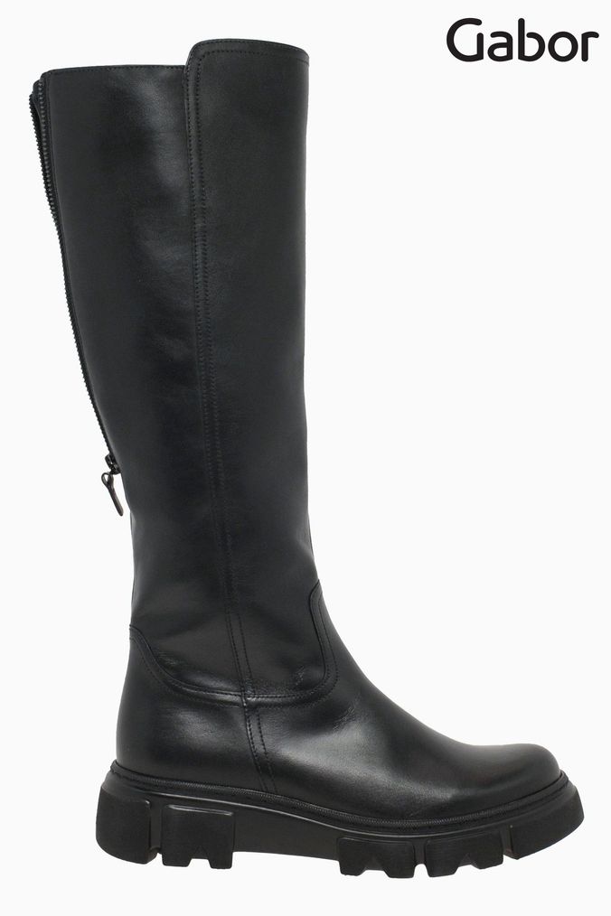 Gabor black sales knee high boots