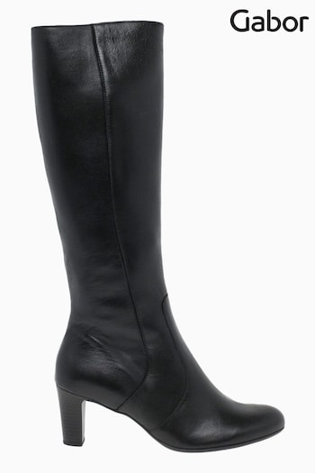 Gabor Black Maybe Slim Fit Long Leather Boots (M37997) | £170