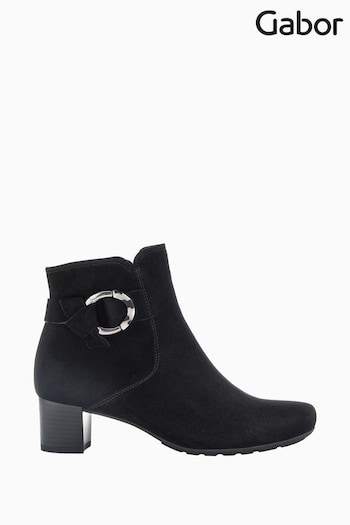 Gabor Hemp Black Suede Ankle nis Boots (M38011) | £100
