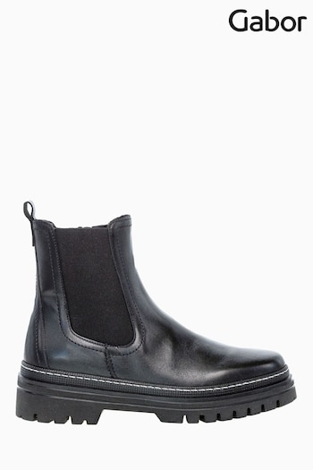 Gabor Black Gazania Leather Chelsea Boots (M38021) | £120