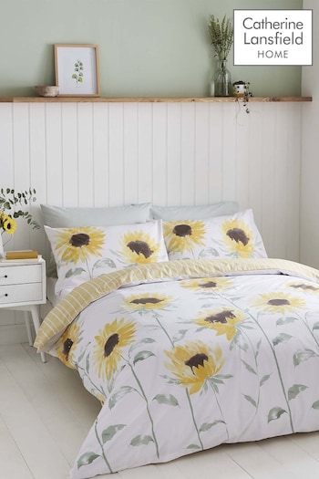 Catherine Lansfield Yellow Painted Sunflowers Duvet Cover and Pillowcase Set (M38161) | £16 - £26