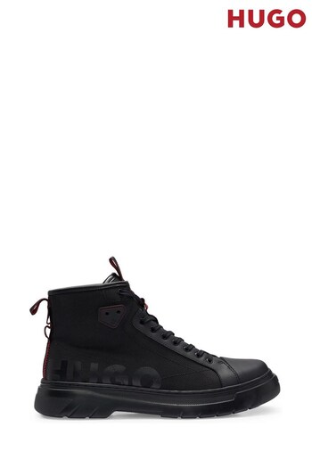 HUGO Hybrid Black Boots With Logo Tape (M38938) | £199