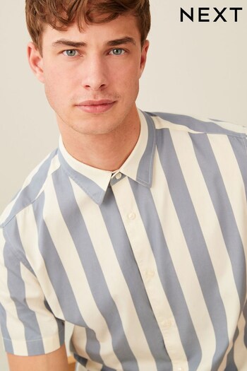 Blue/White Stripe Short Sleeve Shirt (M39242) | £28